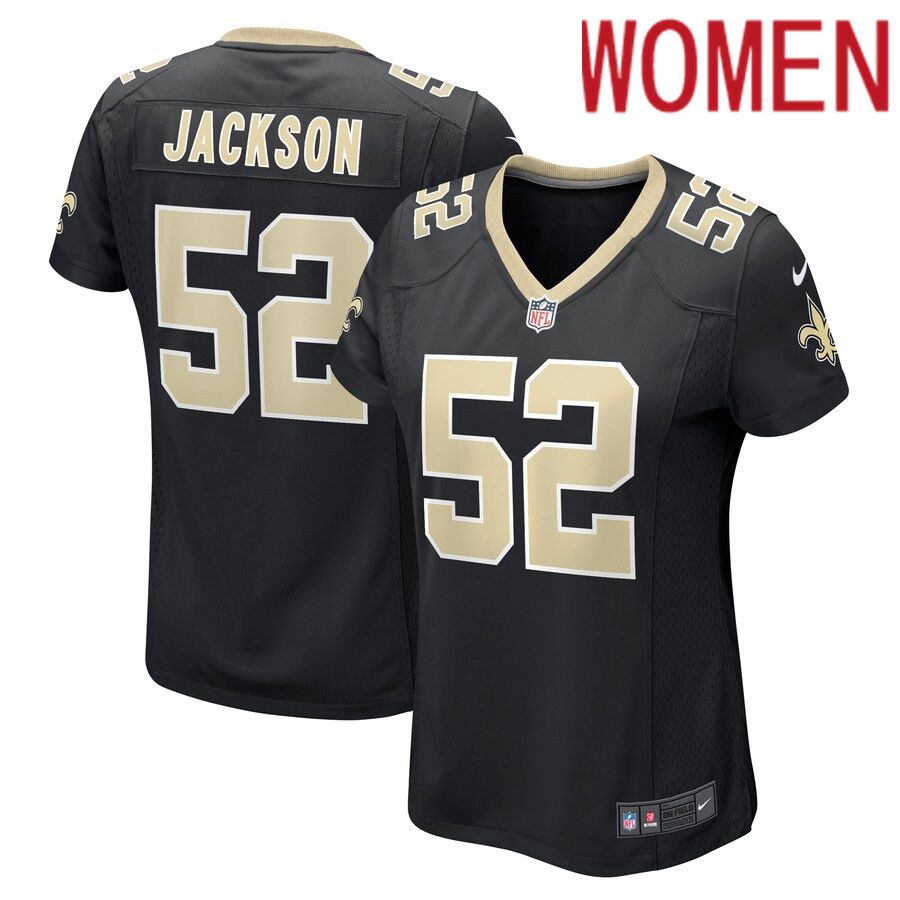 Women New Orleans Saints #52 D Marco Jackson Nike Black Game Player NFL Jersey